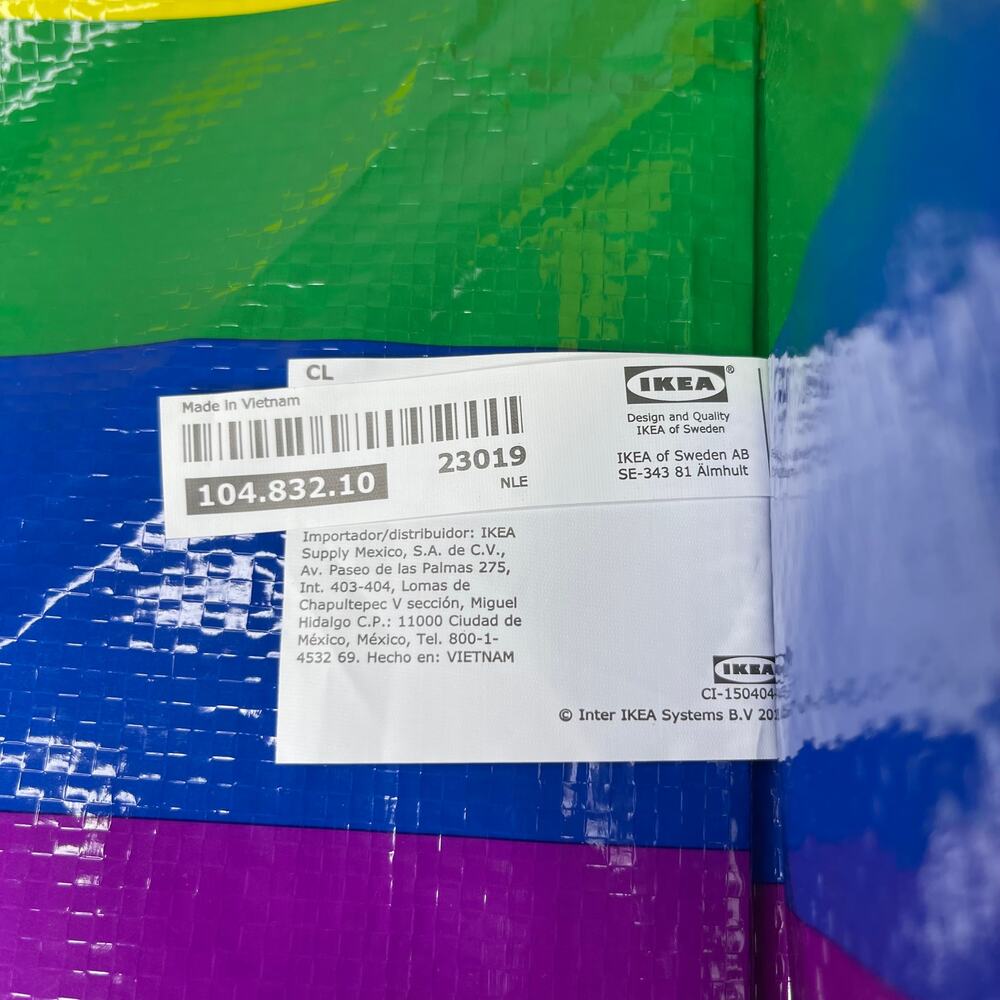 Set of 2 IKEA Storstomma Large Tote Bag Rainbow Reusable Storage Pride LGBTQ NWT - Picture 11 of 13